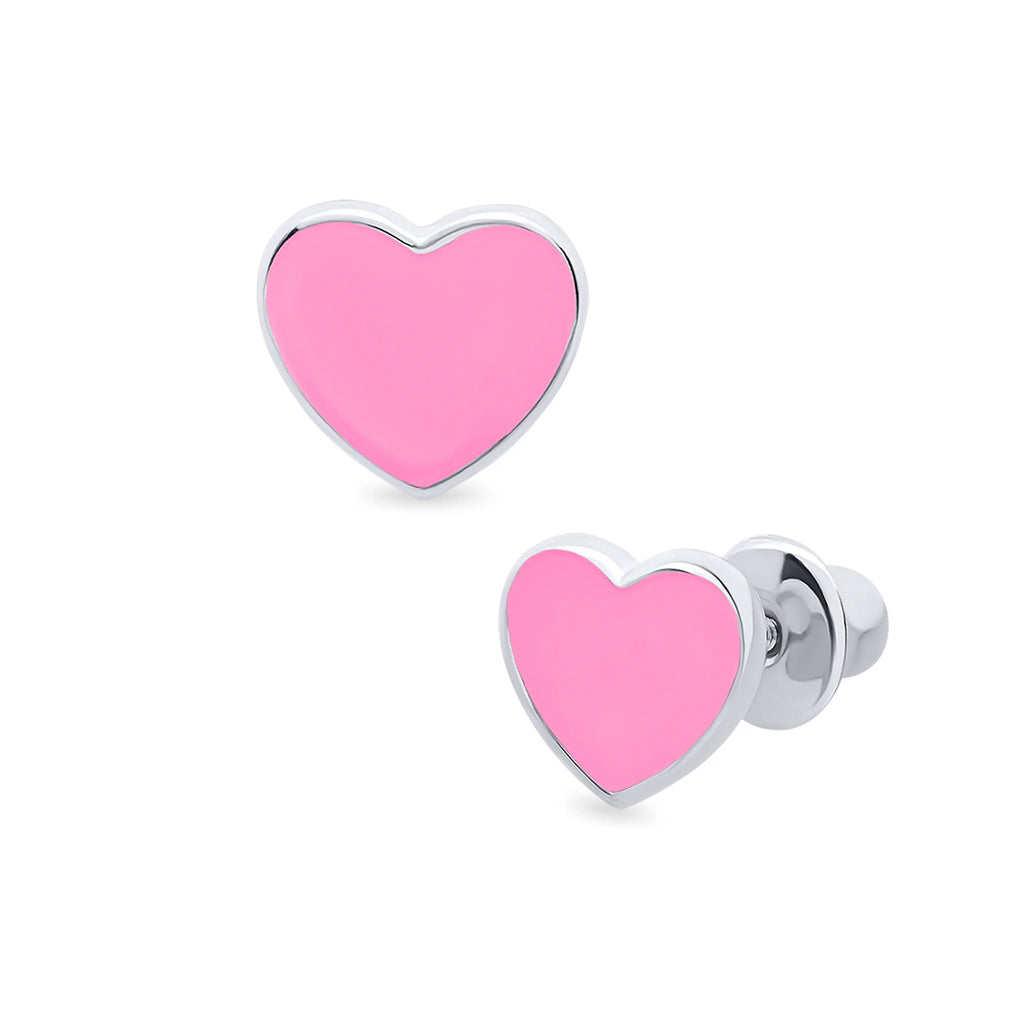 Pink Heart Stud Earrings