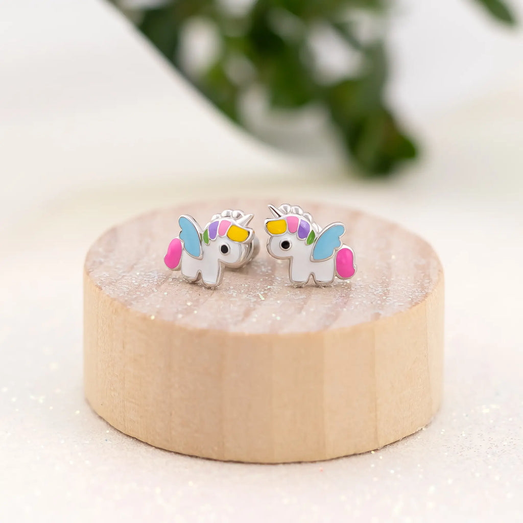 Rainbow Unicorn Girl Earrings