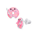 Pink Donut Stud Earrings