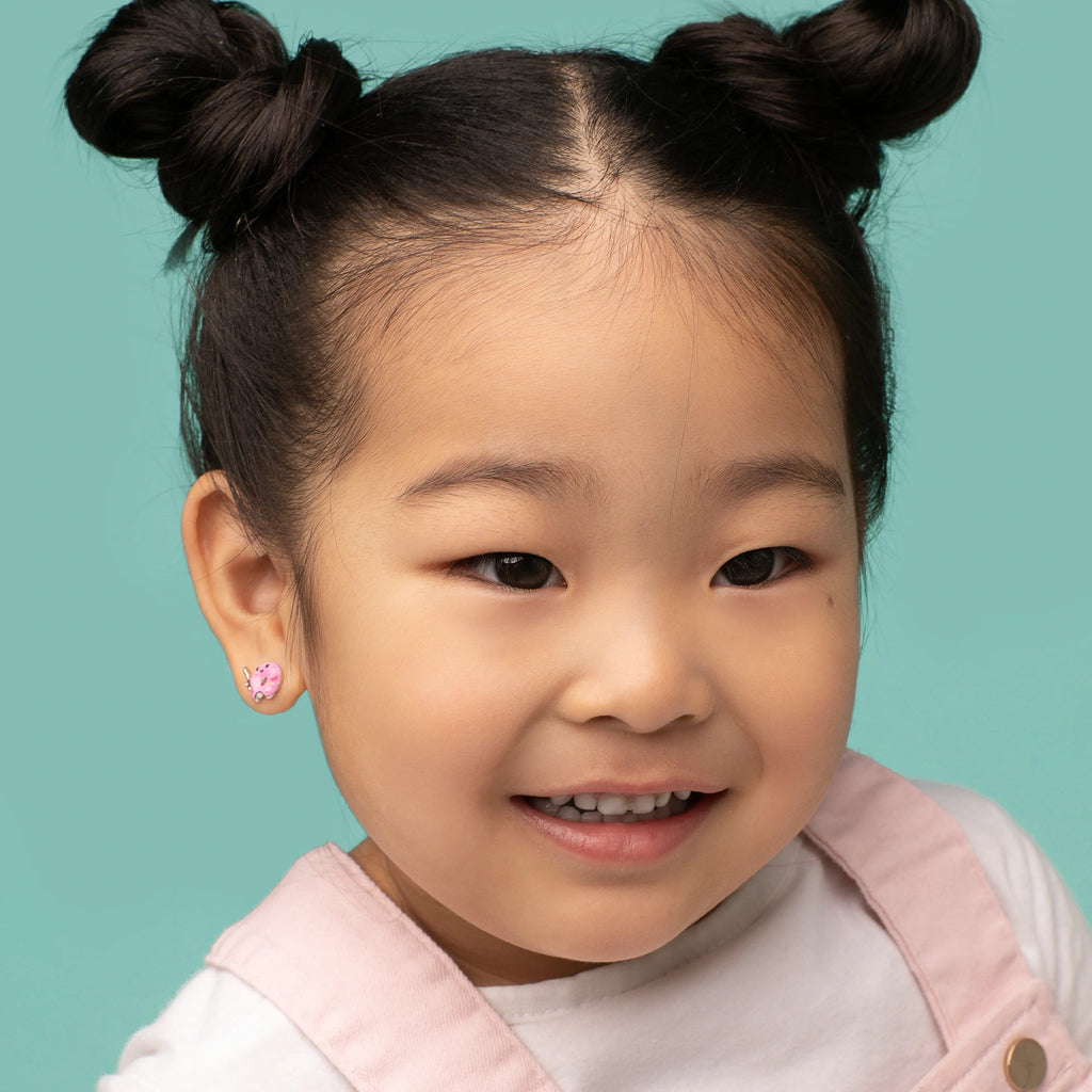 Pink Donut Stud Earrings