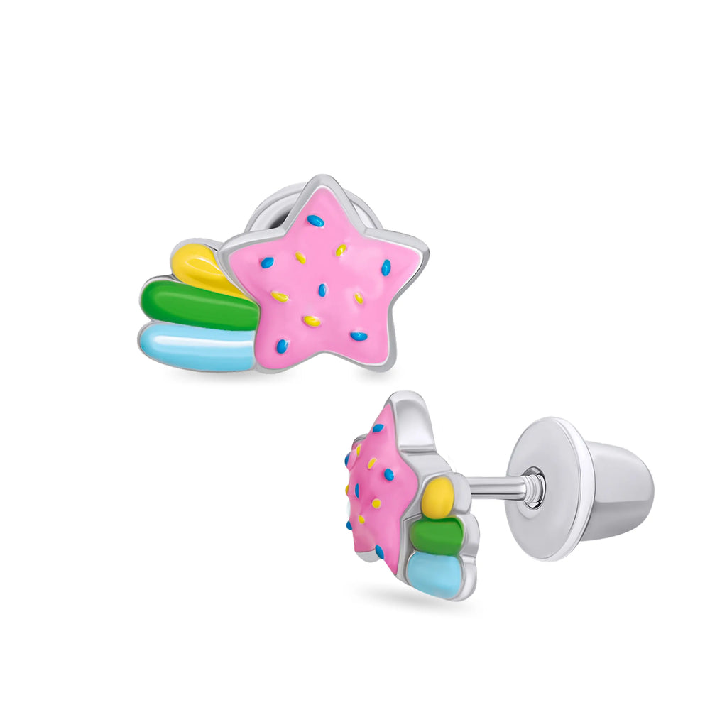 Rainbow Star Stud Earrings for Girls