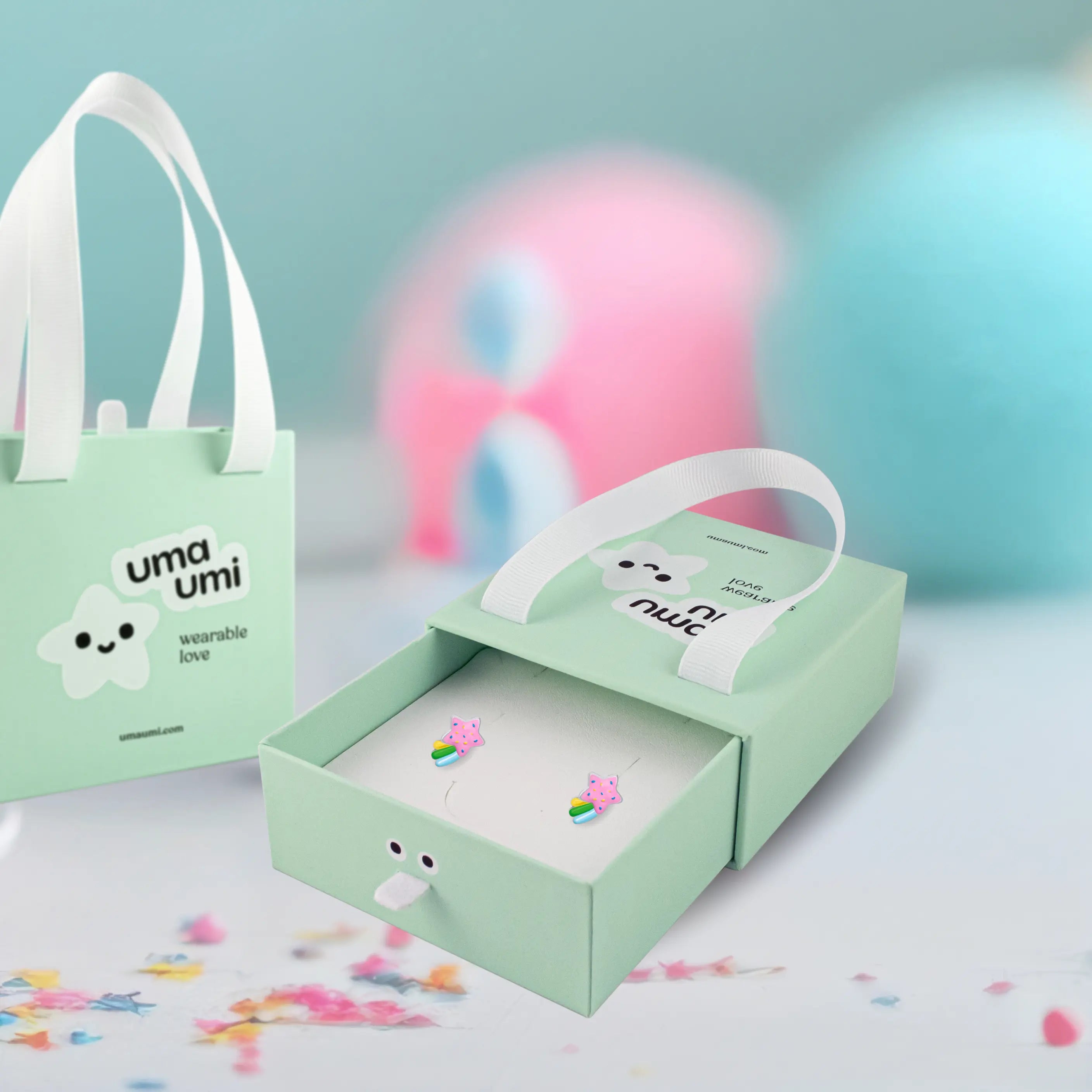 Rainbow Star Stud Earrings for Girls