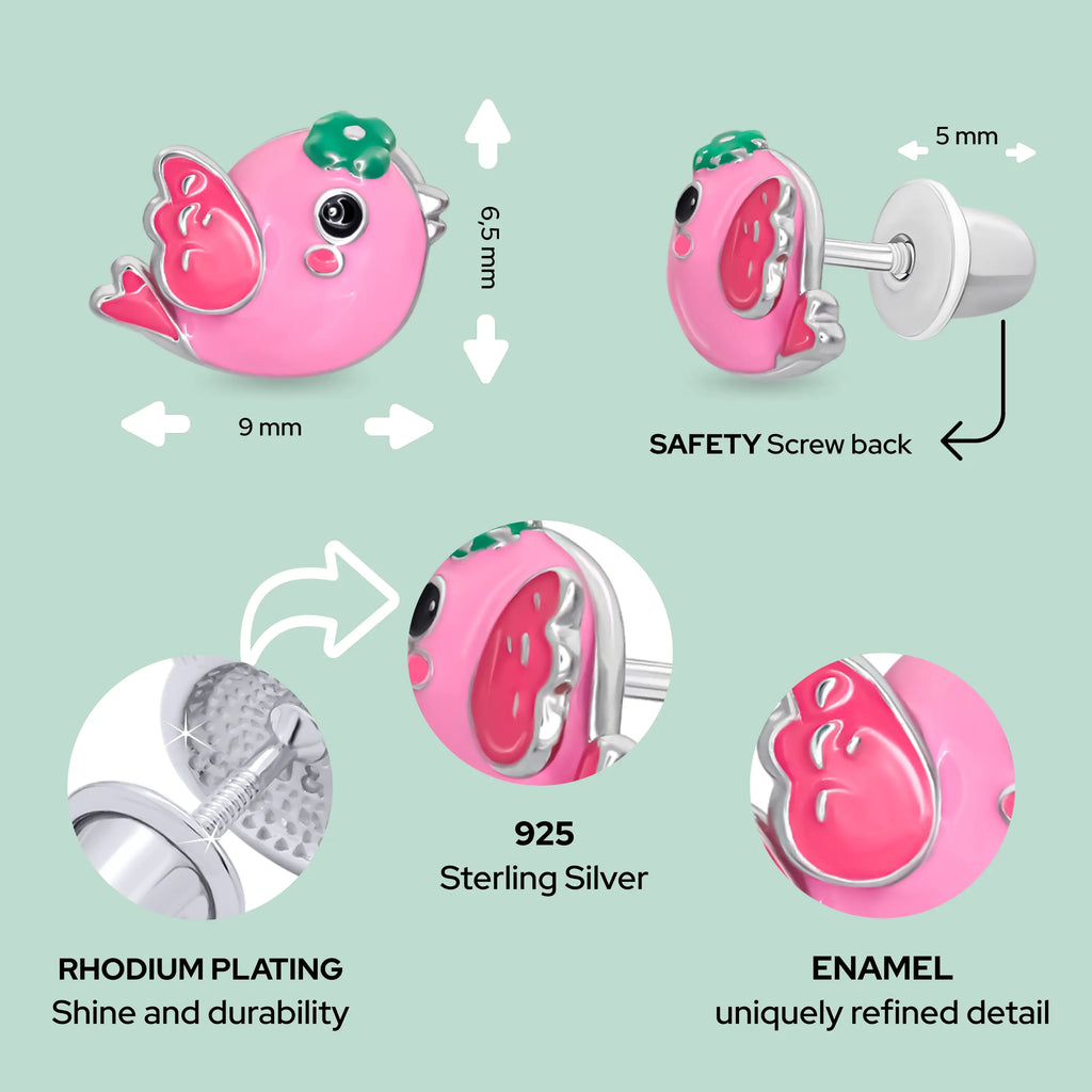 Bird Stud Earrings for Girls