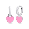 Pink Heart Huggie Earrings
